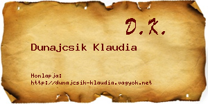 Dunajcsik Klaudia névjegykártya