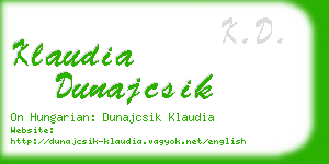 klaudia dunajcsik business card